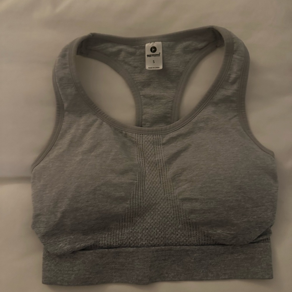 Gray sports bra
